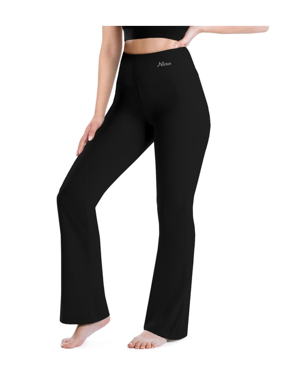 NirLUX Bootcut Yoga Pants - Soft Leggings For Women Regular & Plus Size Womens Leggings Tummy Control For Gym & Yoga (16 34", Black)