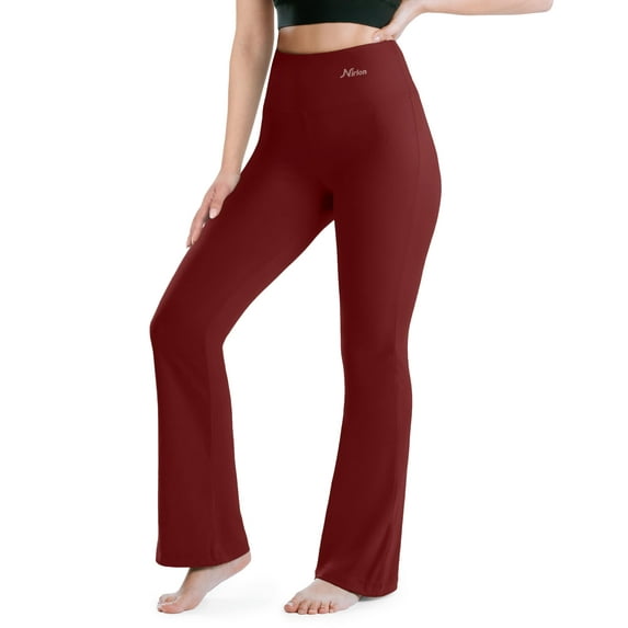 NirLUX Bootcut Yoga Pants - Soft Leggings For Women Regular & Plus Size Womens Leggings Tummy Control For Gym & Yoga (6 28", Rio Red)