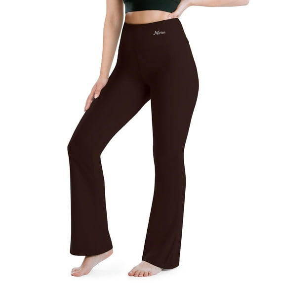 NirLUX Bootcut Yoga Pants - Soft Leggings For Women Regular & Plus Size Womens Leggings Tummy Control For Gym & Yoga (6 30", Coffee)