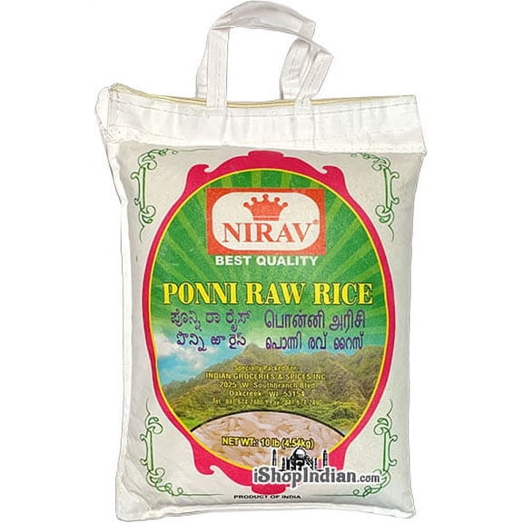 Nirav Ponni Rice - Raw - 10 lbs bag