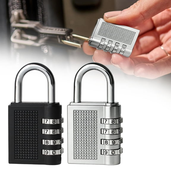 Niriyo Black Combination Padlock – 4 Digit Password School Locker Lock for Gym, Travel, Toolbox, or Security Use, Black Finish & Resettable Code, Provides Reliable Security for Personal Items