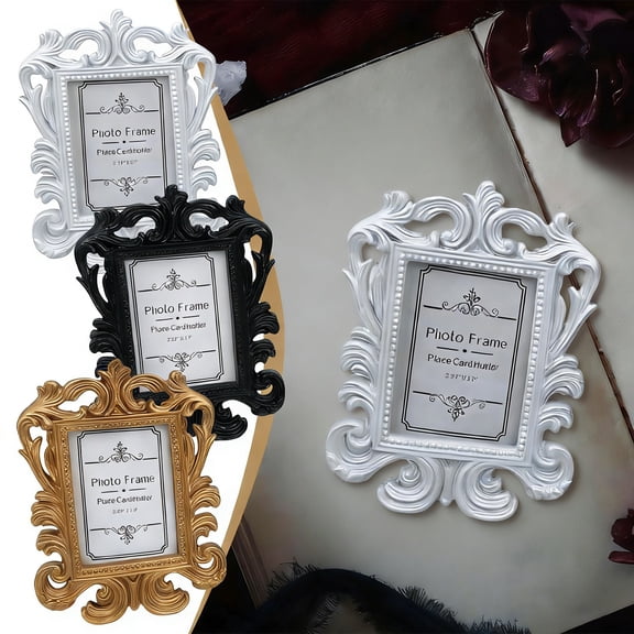 Niriyo Black Small Square Photo Frame – Resin Desktop Picture Frame for Home Decor, Shelf Decor, Office Desk, Family Pictures, or Wall Frame, Modern & Durable