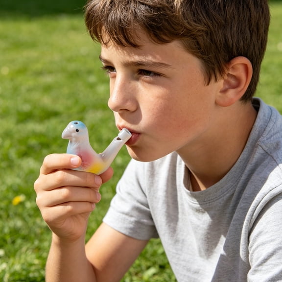 Niriyo Ceramic Water Bird Whistle, Nostalgic Musical Toy for Kids and Adults, Realistic Bird Call with Mist Spray, Interactive Nature Sound Instrument