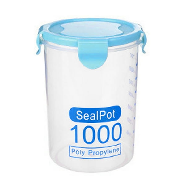 Niriyo Large Pantry Canister Clear Kitchen Dry Food Jar, 1000ml Airtight Storage