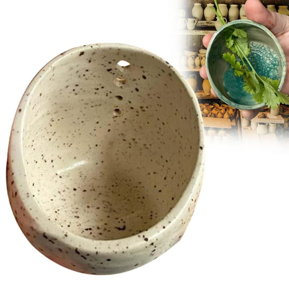 Niriyo Multi-Hole Herb Stripper, Ceramic Leaf Removal Tool Bowl with Various Sizes for Quick Kitchen Prep