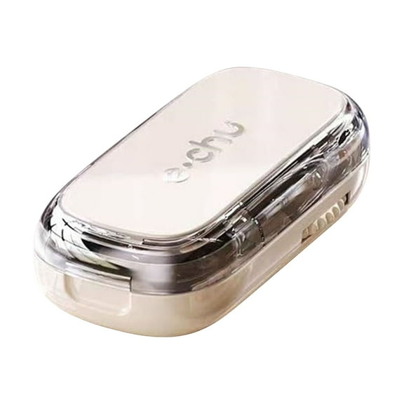 Niriyo Portable Cutter, Cutter for Small or Large Pills, Adjustable Cutters Splitter Halves/Third/Quarters with Stainless Steel and Centering, Quarter Pill Cutter, Cream White Color