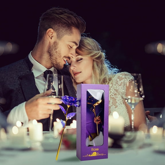 Niriyo Purple Rose Window Gift Box with Gold Foil – New Year Valentine Gift, Holiday Gift Box with See-Through Window, Luxury Presentation for Valentine's, New Year's, or Special Occasions