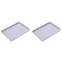 Niriyo Small Gray Plastic Tray, Indoor Serving Fast Tray Pair for Entryway & Kitchen
