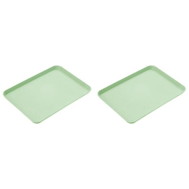 Niriyo Small Plastic Tray, Rectangular Serving Fast Tray Set of 2 for Indoor Use (Blue)
