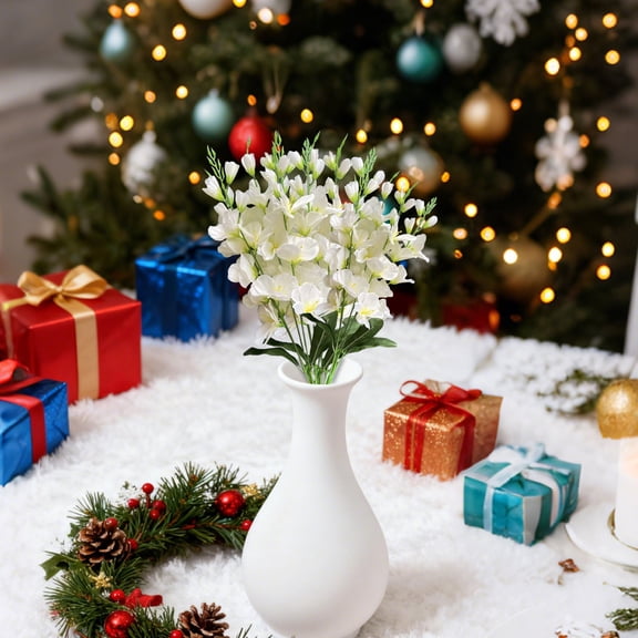 Niriyo White European Style Faux Flower PC - Artificial for Wedding Hall Home Decor, Elegant, 1 PC