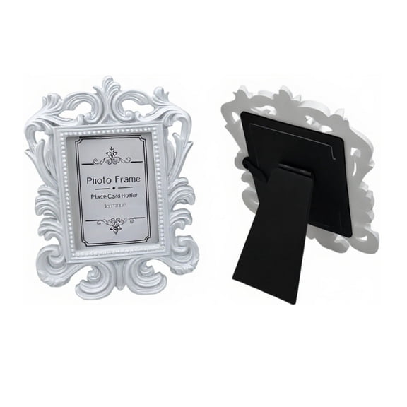 Niriyo White Small Square Photo Frame – Resin Desktop Picture Frame for Home Decor, Shelf Decor, Office Desk, Family Pictures, or Desk Frame, Clean & Elegant