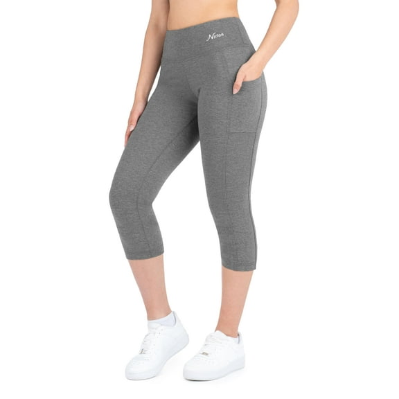 Nirlon 3/4 Capri Leggings For Women - High Waisted Leggings With Pockets