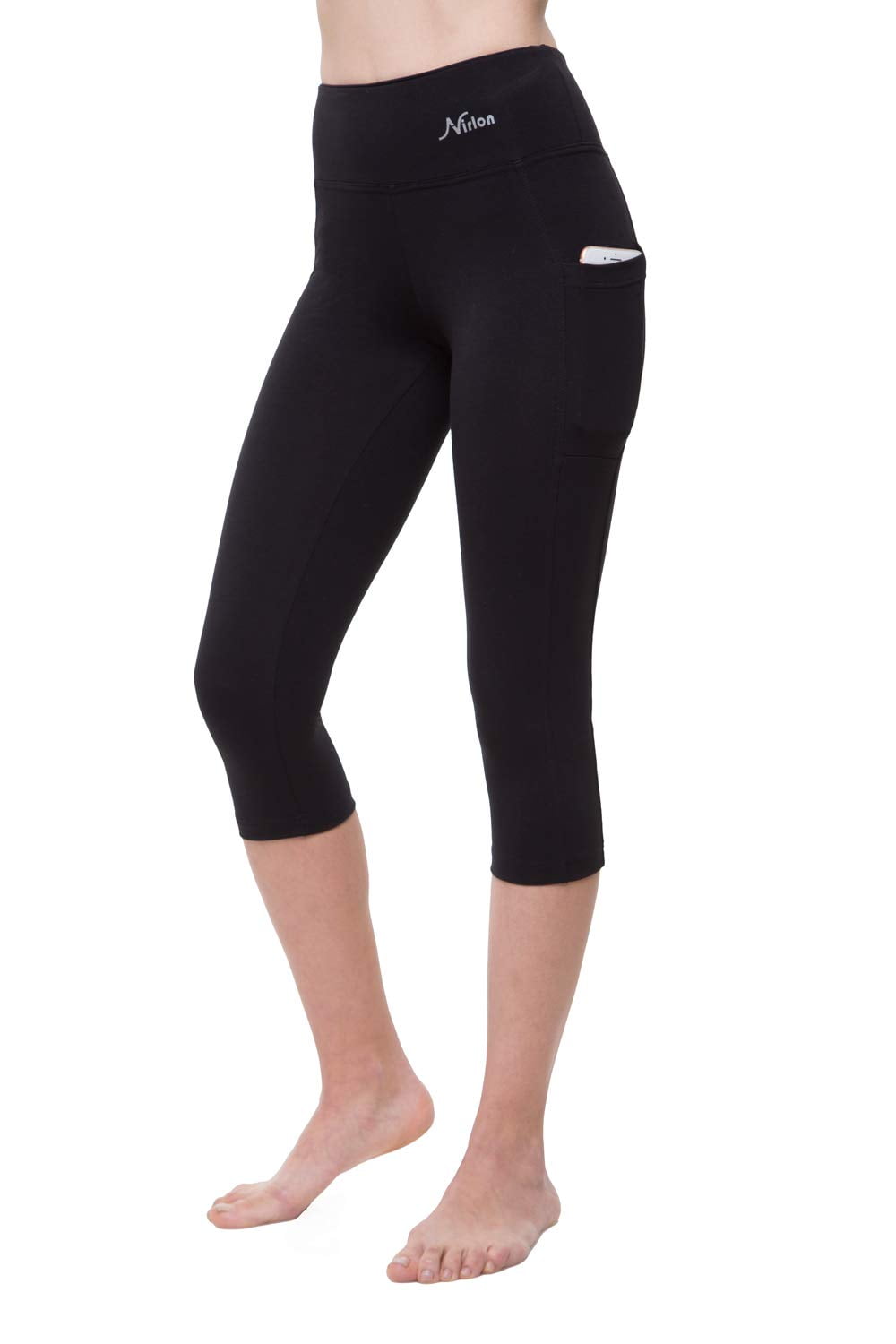 Athletic Works Women's Mid Rise Slim-Leg Capri Leggings, Sizes S
