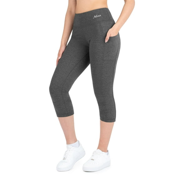Nirlon 3/4 Capri Leggings For Women - High Waisted Leggings With Pockets