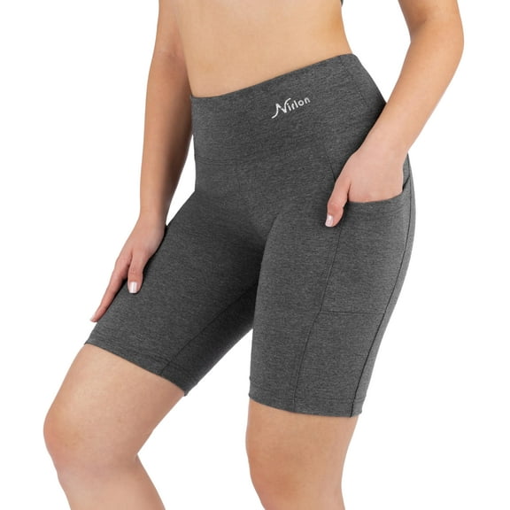 Nirlon Biker Shorts For Women - High Waisted Womens Workout Shorts With Pockets