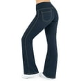 thumbnail image 1 of Nirlon Crossover Bootcut Jeggings For Women - Flare Leggings For Women Tummy Control, Regular And Plus Size Jeggings (M 34", Jeans), 1 of 5