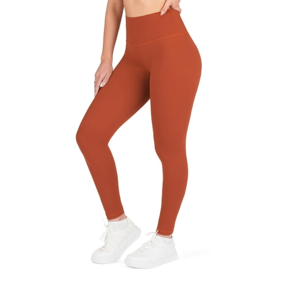Nirlon NirLUX Womens Leggings - Womens High Waisted Yoga Pants For Gym & Yoga, Smooth Soft Leggings For Women (18 26", Rust)