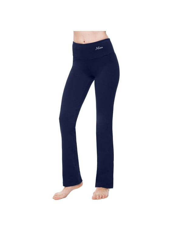 Straight Leg Yoga Pants For Women - High Waisted Workout Leggings