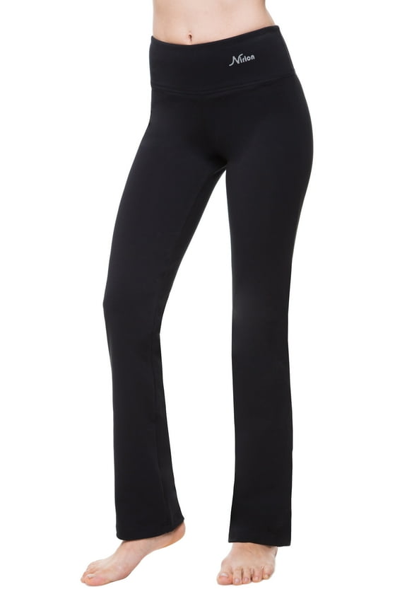 Straight Leg Yoga Pants For Women - High Waisted Workout Leggings