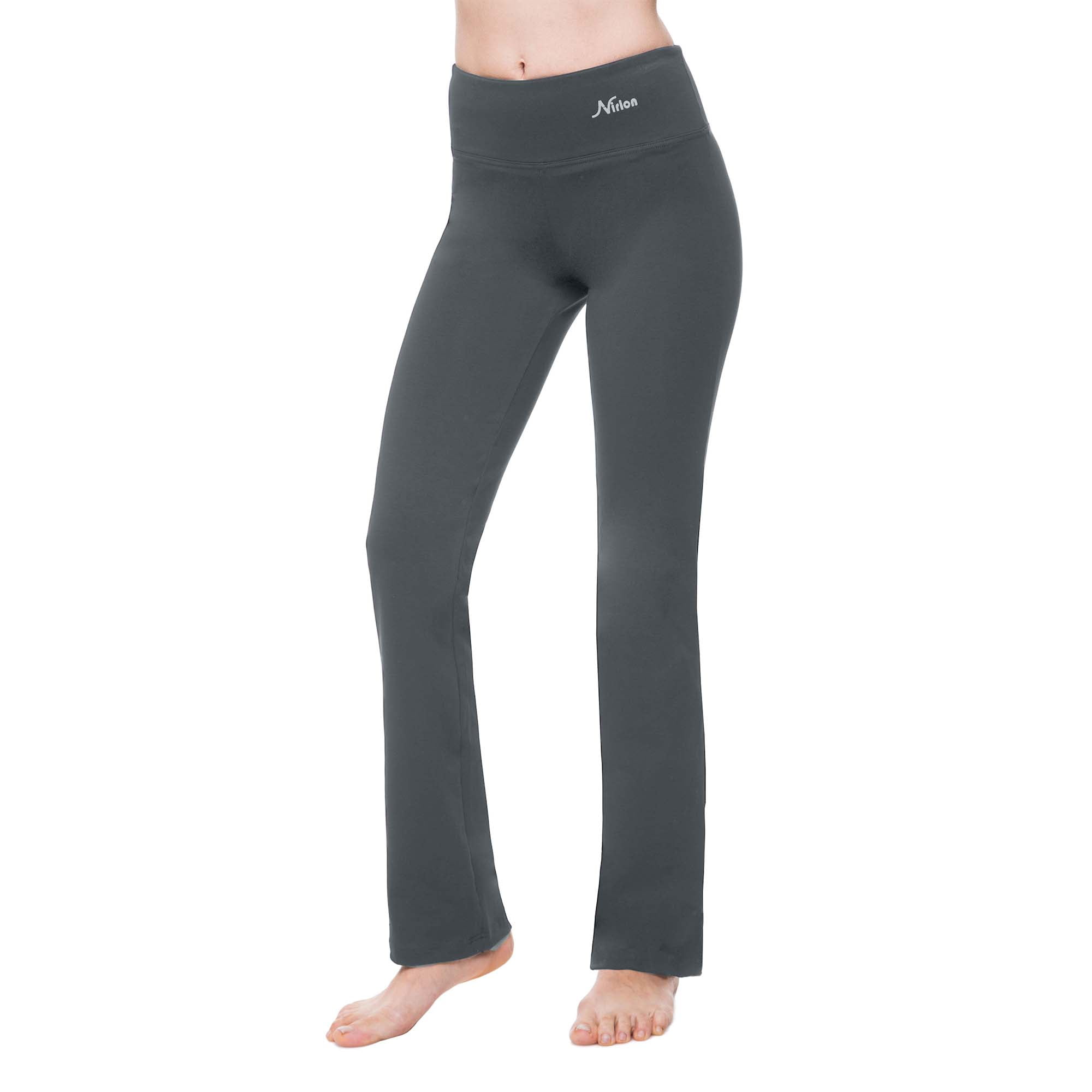 Straight Leg Yoga Pants for Women – Grey – Nirlon