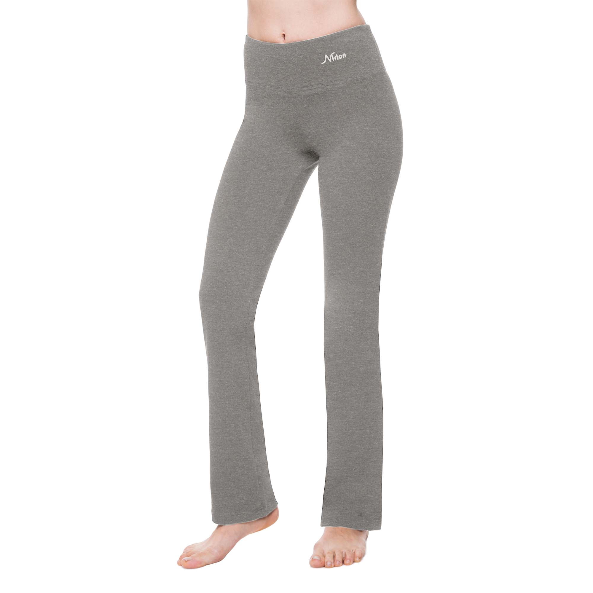 Straight Leg Yoga Pants for Women – Grey – Nirlon