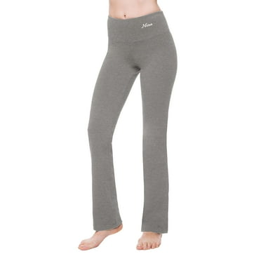 Nirlon Straight Leg Yoga Pants For Women - High Waisted Workout Leggings
