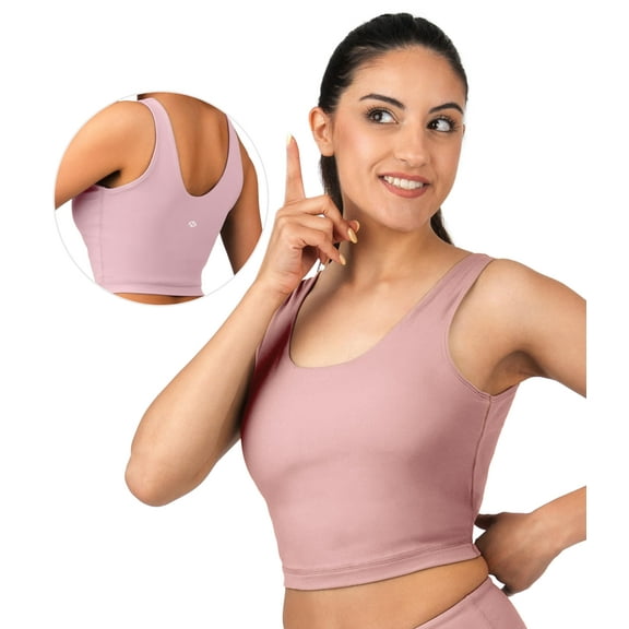 Nirlon U Tank Top Sports Bra - Nirlux Womens Tops & Sports Bras for Women - Light Cups, Scoop Neck Workout Tops for Women (Lilas, 4)