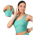 thumbnail image 1 of Nirlon U Tank Top Sports Bra - Nirlux Womens Tops & Sports Bras for Women - Light Cups, Scoop Neck Workout Tops for Women (Pool Blue, 6), 1 of 6