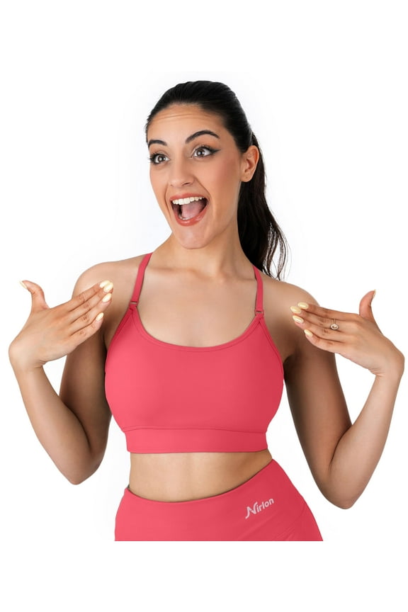 Y Back Adjustable Sports Bras For Women - Nirlux Camisole Sports Bra, Stretchy Womens Tops Soft Workout Tops For Women (Magenta, 4)