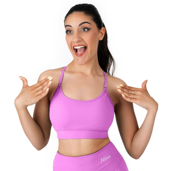Nirlon Y Back Adjustable Sports Bras For Women - Nirlux Camisole Sports Bra, Stretchy Womens Tops Soft Workout Tops For Women (Orchid, 12)