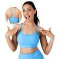 thumbnail image 1 of Nirlon Y Back Adjustable Sports Bras For Women - Nirlux Camisole Sports Bra, Stretchy Womens Tops Soft Workout Tops For Women (Pool Blue, 8), 1 of 6