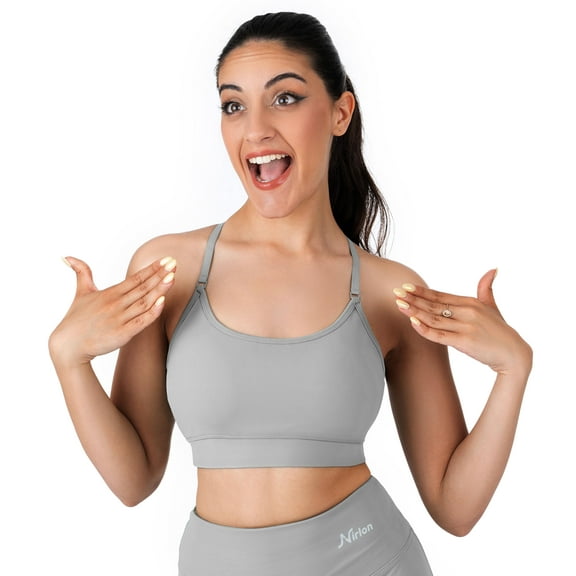 Nirlon Y Back Adjustable Sports Bras For Women - Nirlux Camisole Sports Bra, Stretchy Womens Tops Soft Workout Tops For Women (Ulti Grey, 4)