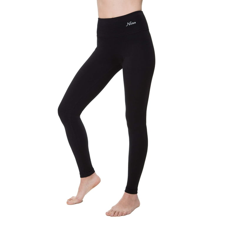 Nirlon Womens High Waisted Yoga Leggings With Pockets Black Size