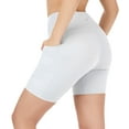 thumbnail image 1 of Nirlux Womens Biker Shorts With Pockets-Yoga Shorts For Women Regular & Plus Size For Gym & Yoga Size 10, 6" Inseam, White, 1 of 6