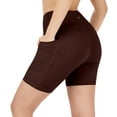 thumbnail image 1 of Nirlux Womens Biker Shorts With Pockets-Yoga Shorts For Women Regular & Plus Size For Gym & Yoga Size 18, 6" Inseam, Rum Raisin, 1 of 6