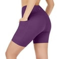 thumbnail image 1 of Nirlux Womens Biker Shorts With Pockets-Yoga Shorts For Women Regular & Plus Size For Gym & Yoga Size 4, 6" Inseam, Plum Purple, 1 of 6
