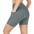 thumbnail image 1 of Nirlux Womens Biker Shorts With Pockets-Yoga Shorts For Women Regular & Plus Size For Gym & Yoga Size 6, 6" Inseam, Grey Sage, 1 of 6