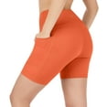 thumbnail image 1 of Nirlux Womens Biker Shorts With Pockets-Yoga Shorts For Women Regular & Plus Size For Gym & Yoga Size 8, 6" Inseam, Tangerine Tango, 1 of 6
