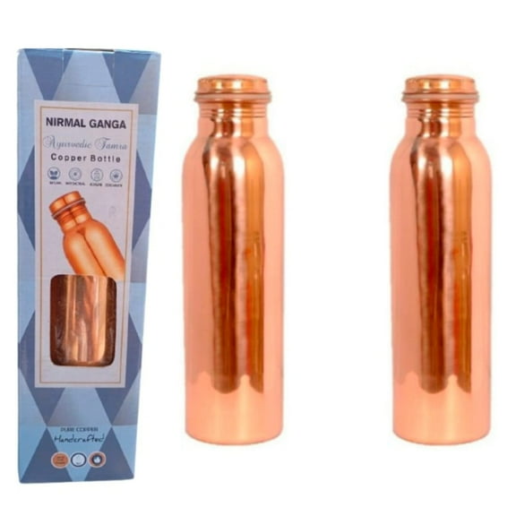 Nirmal Ganga Copper Bottle for Water 1 Lit. pack of 2