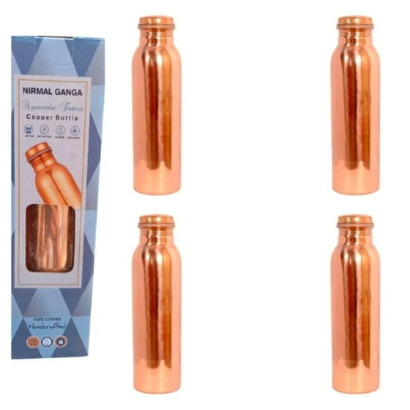 Nirmal Ganga Copper Bottle for Water 1 Lit. pack of 4