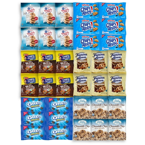 Niro Gift Basket Assortment OKA4| Chocolate Chip Cookie Snacks Variety | 36 Serving Sized Individual Cookies Packs of 6 Different Flavors