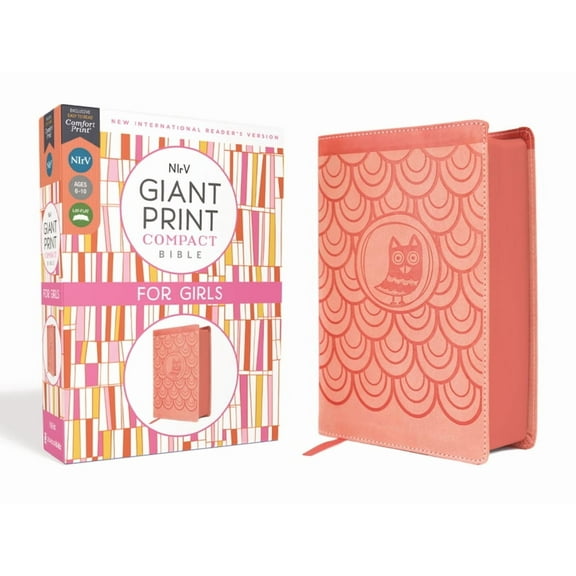 Nirv, Giant Print Compact Bible for Girls, Leathersoft, Peach, Comfort Print, (Hardcover)