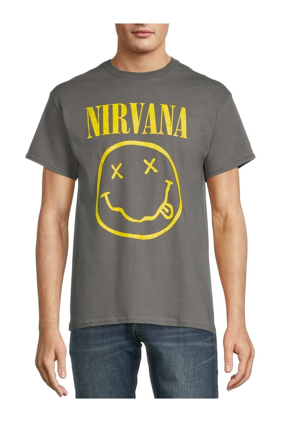 All Gender Smiley Logo Graphic Tee Shirt, Men's Sizes S-3XL