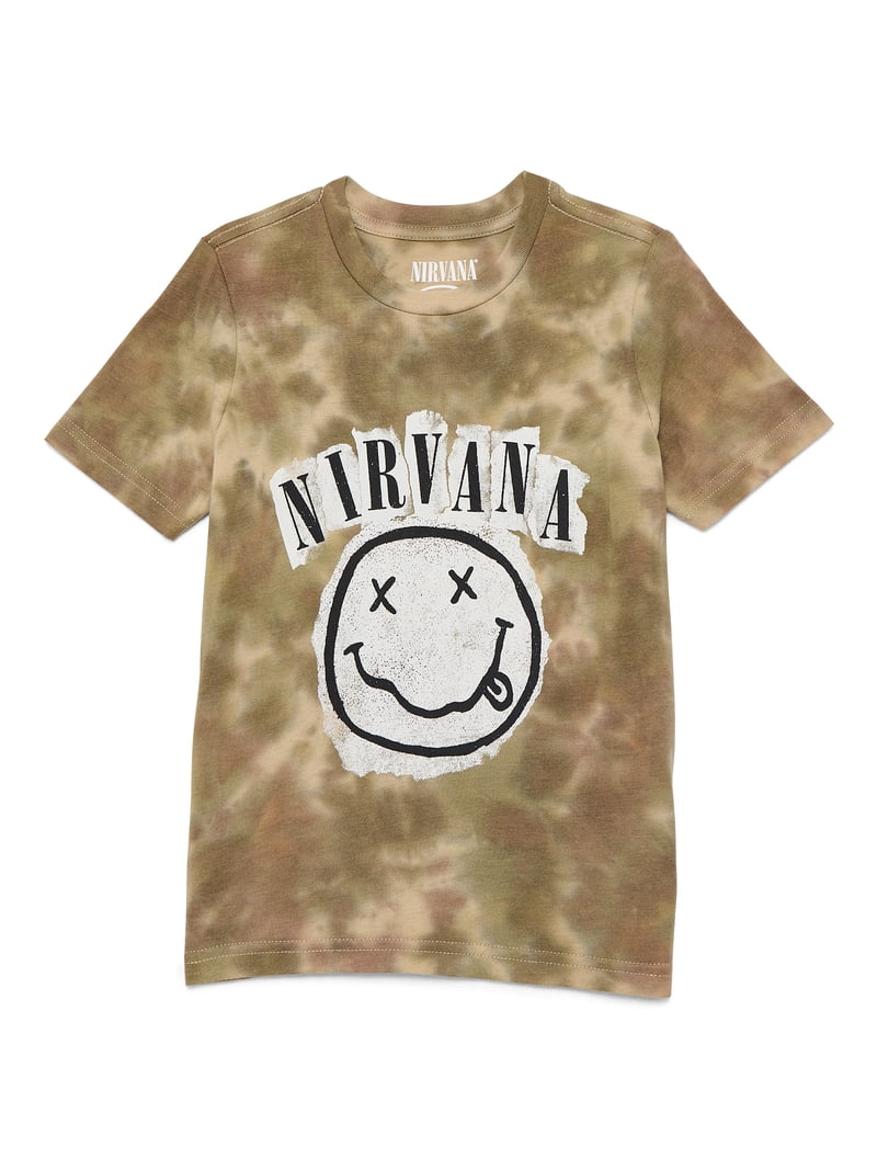 Nirvana Boys Tie Dye Graphic Tee with Short Sleeves, Sizes 4-18