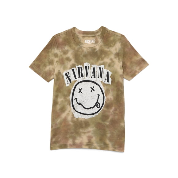 Nirvana Boys Tie Dye Graphic Tee with Short Sleeves, Sizes 4-18