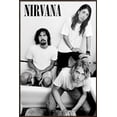 thumbnail image 1 of Nirvana - Framed Music Poster (The Guys B&W - Kurt Cobain & Dave Grohl & Krist Novoselic) (Size: 25" X 37") (Antique Copper / Gold Aluminum Frame), 1 of 6