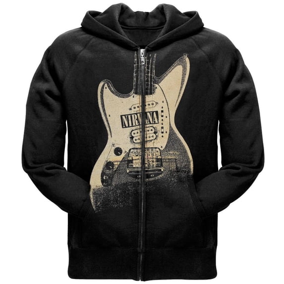 Nirvana - Guitar Zip Black Hoodie - X-Small