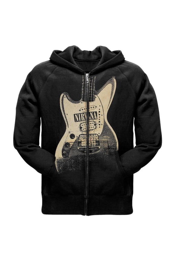 - Guitar Zip Black Hoodie - X-Small
