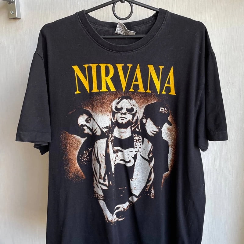 Nirvana Kurt Cobain T Shirt Design Shirt Size Xl Tee Black New