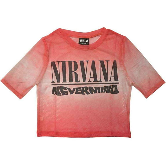 Nirvana Ladies Crop Top: Nevermind Wavy Logo (Mesh) (X-Small)